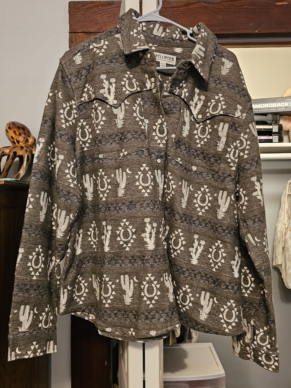 Idyllwind Brown Southwestern Print Jean Shacket
